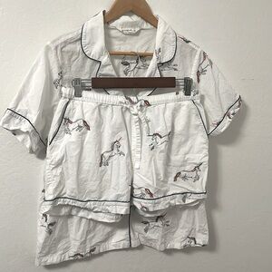Printfresh Cotton Embroidered Unicorn Short Sleep Set Size M